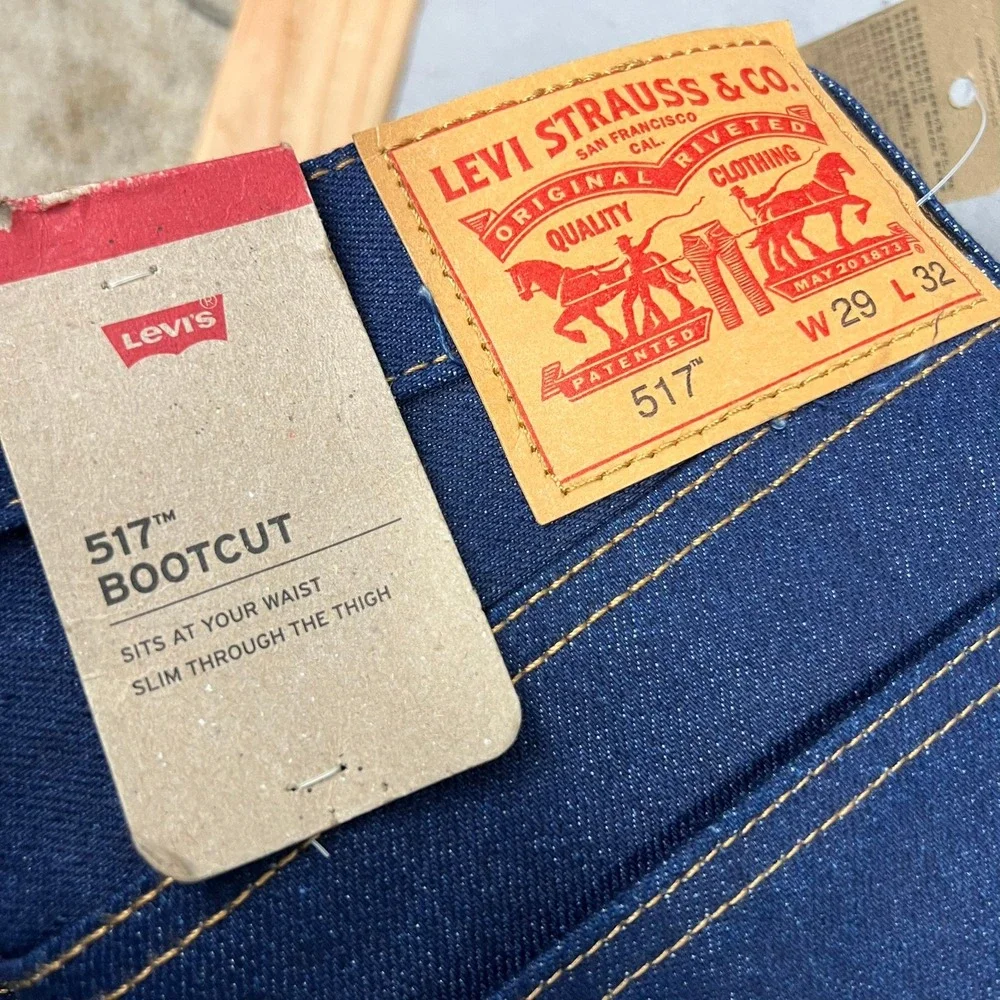 NEW Levis 517 Bootcut Jeans Mens 29x32 Rigid Indigo Blue Denim 100% Cotton Rodeo